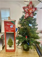 2 small Christmas trees fiber optic tree