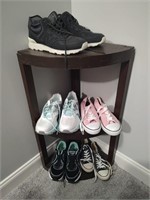 Corner Shelf & 5 Pairs Women's Shoes