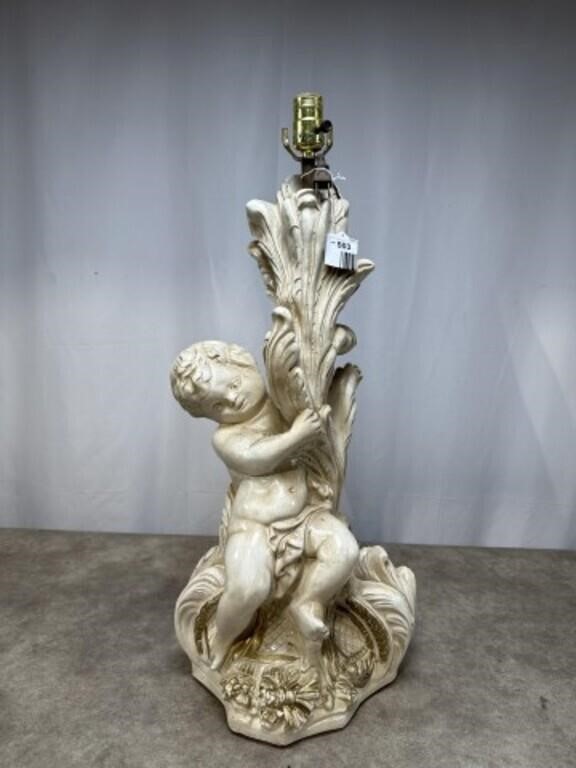 Vintage 1960’s cherub table lamp. Approximately
