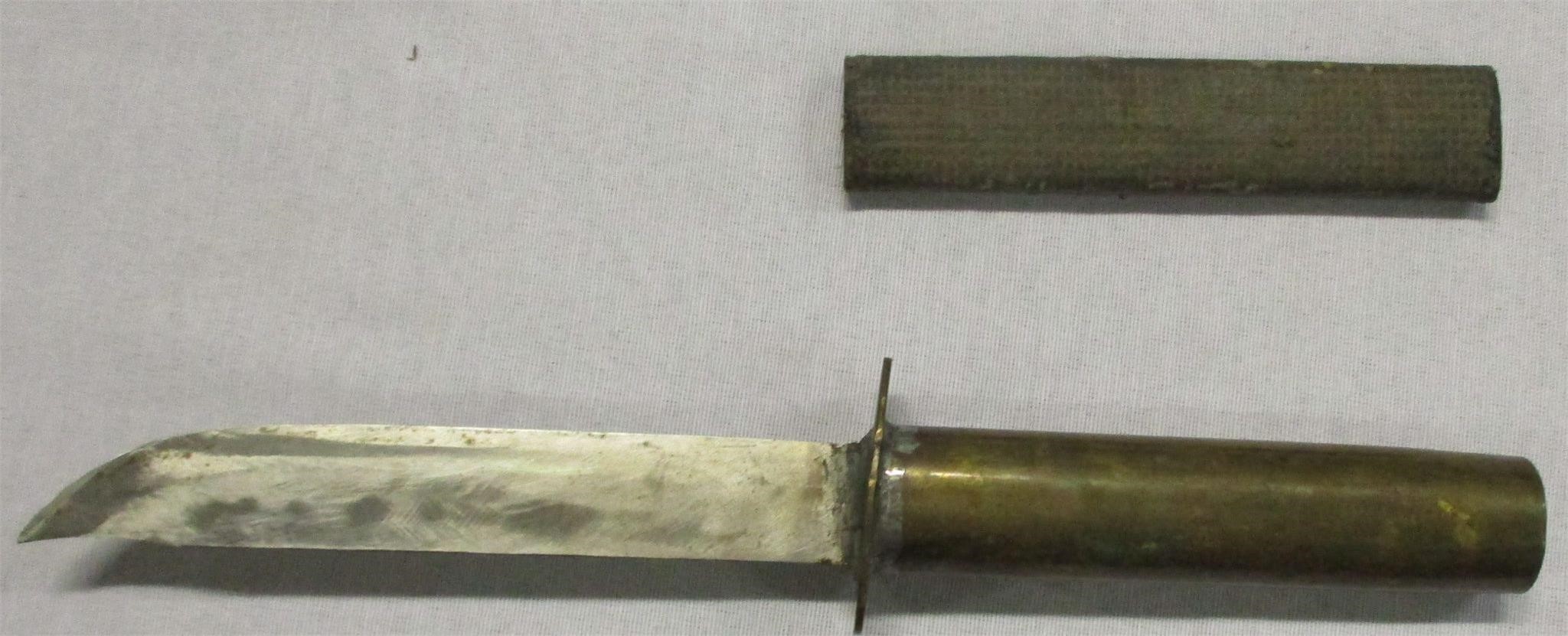 11.5" Brass Handle Custom Made Fighting Knife