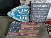 3 Wooden Signs