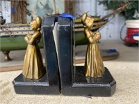 Model Ship 18" As Is & 2 Metal Bookends 5"H