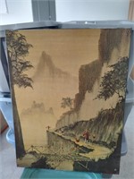 Asian Mountain Scene by RE Russell