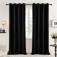 Deconovo Blackout Curtains 2 Panels, Black Long