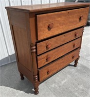 Early CHERRY Sheraton Style Chest of Drawers