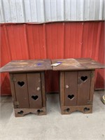2 Wood End Tables 18"L x 19"W x 21"H As Is