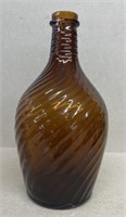 Brown twisty glass bottle