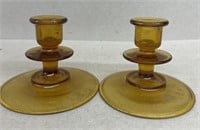 Amber candle holders