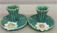 Weller Pottery Ardsley ware lily pad candle