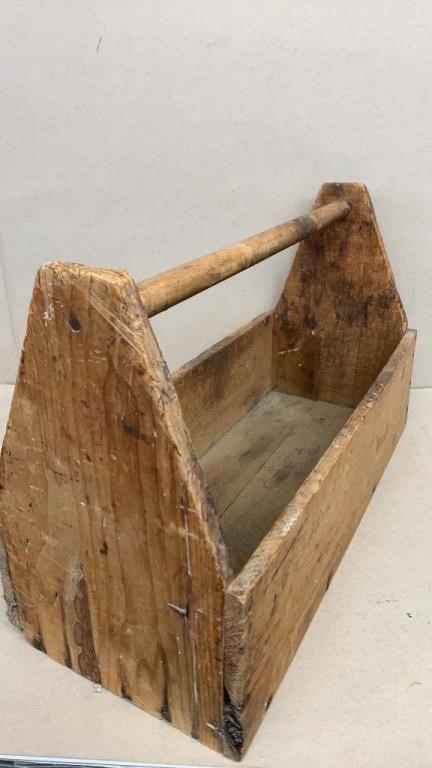 Vintage wooden tool tote