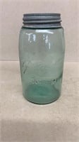 Very early blue ball mason quart jar