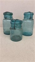 Blue ball glass top jars