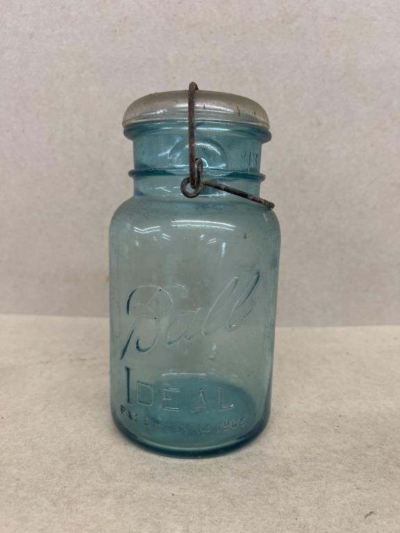 Blue ball jar #8 patten date 1908