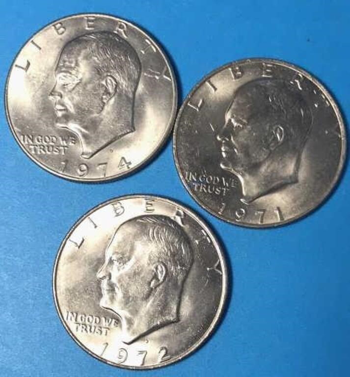 3x USA  Eisenhower Dollars