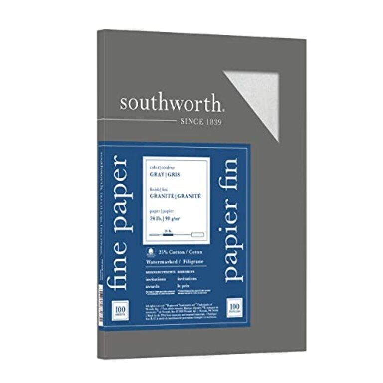Southworth Granite Specialty Paper, Gray, 24 lb,