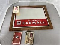 Farmall Framed Mirror 12" x 15" & 2 Decks Cards