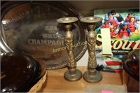 HEAVY BRASS CANDLE HOLDERS
