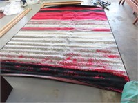 New Red/Gray/Blk/Wht Area Rug 8' x 11'
