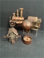 Brass & Copper Musical Figurines, Train, Balloon