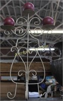 WROUGHT IRON CANDLE STAND W/ CANDLES