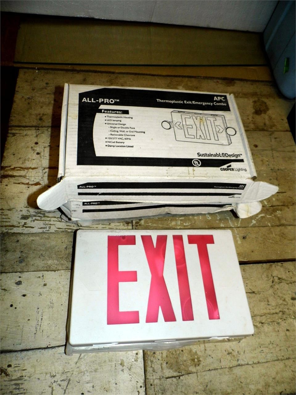 4 Thermoplastic Exit/Emergency Combo Signs