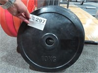 2 Rubberised 10Kg Weight Plates (Black)