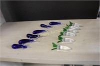 ART GLASS PIECES - SOME GREEN LEAVES MISSING