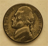 1945 S WWI Silver Nickel