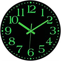 JoFomp Wooden Glow in The Dark Clock, 10 inch