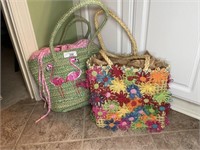 2 straw summer bags