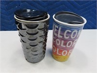 (2) Porcelain STARBUCKS 12oz Coffee Cups