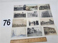 12 old disaster postcards