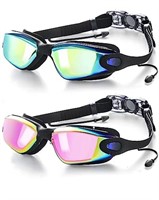 Swim Goggles 2 Pack, Anti Fog&UV Swimming Goggles