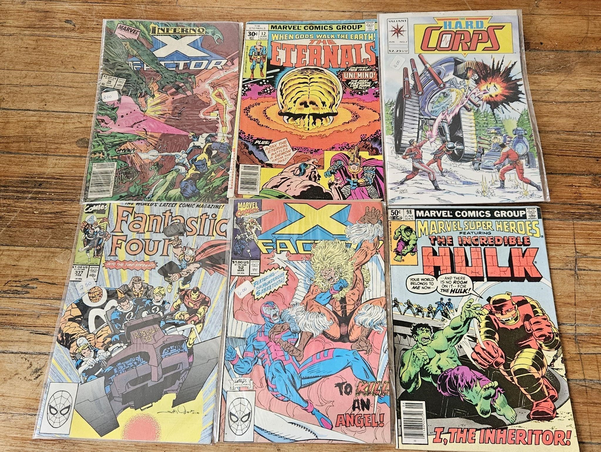 Lot of 6 Comic Books Hulk Fantastic 4