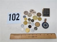 Tokens, advertising, wooden nickels, and more