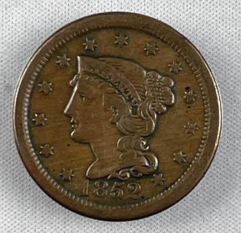 1852 US Large Cent, Nice Quality
