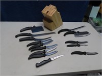 Set Miracle Blade Knives in block *no scissor*