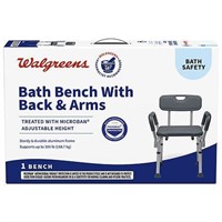 Walgreens Bath Bench with Back & Arms - 1.0 Ea