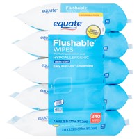 Equate Fresh Scent Flushable Wipes  5 Resealable P