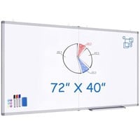 Large Magnetic 72"x40'  Dry Erase Whiteboard
