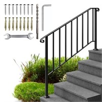 Metal Hand Rails for Outdoor Step, Black