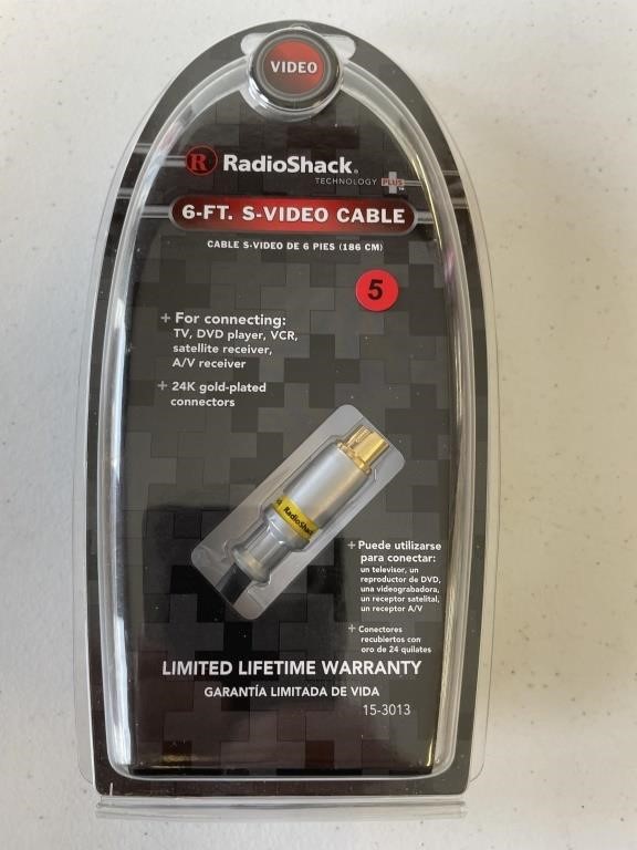 Radio Shack S-video cable 6ft. NOS