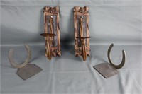 Horseshoe candle holders and book ends