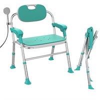 Adjustable Portable Shower Chair w/ Arms and Back