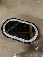 Mirrored Decorative Accent Table in Black, 31"x19"
