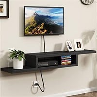 60” Floating Wall Mounted TV Stand Shelf, Black