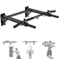 Wall Mounted Multi-Use Pull Up Bar, Black