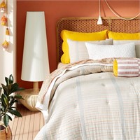 Twin Stripe Comforter & Sham Set Cream