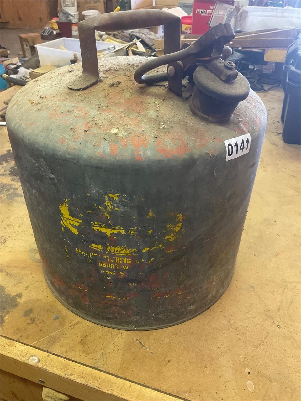 Vintage Metal Gas Can- Flip Lid