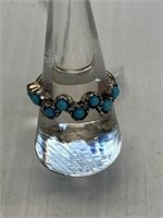 Ring Size 8 w/Turquoise .925 vintage